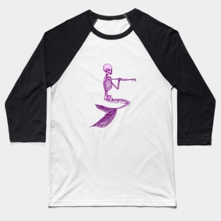 LAVENDER BATHING MERMAID SKELETON Baseball T-Shirt